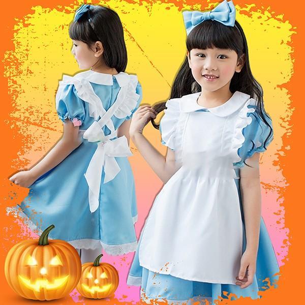 ハロウィン 衣装 子供 女の子 コスプレ メイドさん アリス風 お嬢様 キッズ コスチューム 変装 ...