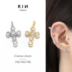 凛 RIN ボディピアス クロス 軟骨ピアス 十字架 14G 16G メンズ