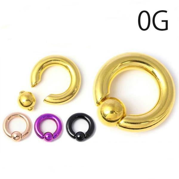 ボディピアス 0G ビーズリング フープ 軟骨 黒 ラージゲージ body Pierce