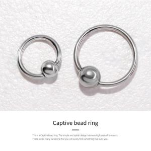 ボディピアス ビーズリング 軟骨 14G 16...の詳細画像1