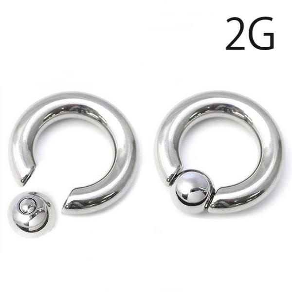 ボディピアス 軟骨ピアス 2G ビーズリング リングピアス フープ ピアス 片耳用 金属アレルギー