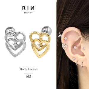 凛 RIN ボディピアス ハート 16G 軟骨ピアス ストレートバーベル