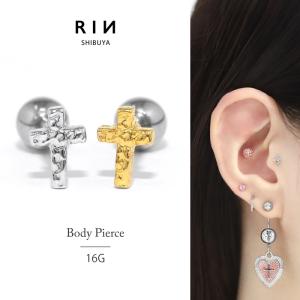 凛 RIN ボディピアス クロス 軟骨ピアス 十字架 14G 16G メンズ