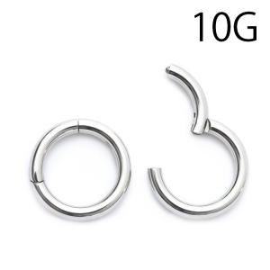 ボディピアス 10G 手で開閉可能 人気 デザイン彫り セグメントリング