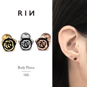 凛 RIN ボディピアス 16G リボン 軟骨ピアス 可愛い ストレート