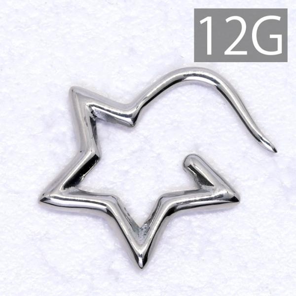 ボディピアス 12G 軟骨 変形 星 スター 変形 ステンレス 片耳用 金属アレルギー対応
