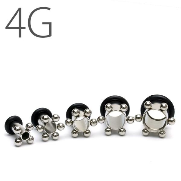 ボディピアス 4G 軟骨ピアス ラージゲージ ボール付シングルフレア フレア フレアアイレット トン...