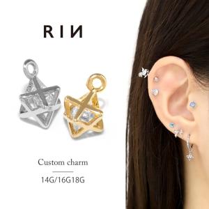 凛 RIN キャッチ ボディピアス 忍者 和風 14G 12G 軟骨ピアス 手裏剣