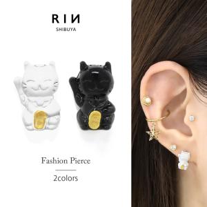 ネコ ピアス 黒猫 アクセ 猫 ねこ ブラック 黒 パンク ロック V系