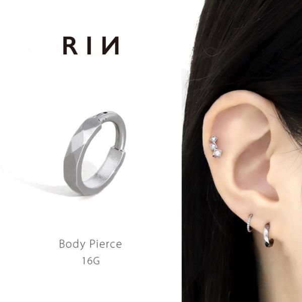 ボディピアス 16G 軟骨ピアス ダイヤモンドカット セグメントリング 金属アレルギー対応 サージカ...
