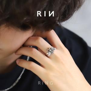 指輪 リング フリーサイズ 12号 16号 昆虫 虫 蝶 蜂 蛾 ドクロ シルバー かっこいい ユニセックス デザインリング