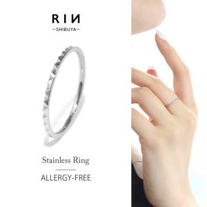 指輪 ステンレス レディース 金属アレルギー対応 つけっぱなし 華奢 細い リング シンプル Vカット 三角