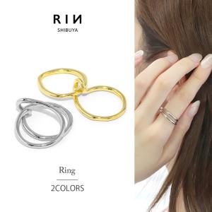 凛 RIN 指輪 リング レディース 2連 キラキラ ジュエル 十字 クロス