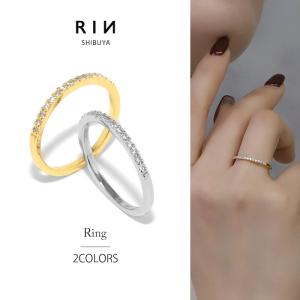 凛 RIN 指輪 リング レディース 2連 キラキラ ジュエル 十字 クロス