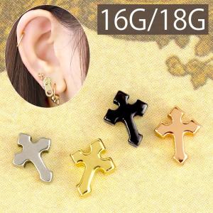 凛 RIN ボディピアス 髑髏 十字架 軟骨ピアス 16G メンズ 剣 ドクロ