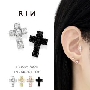 凛 RIN キャッチ ボディピアス クロス 軟骨 16G 18G 十字架 カスタム