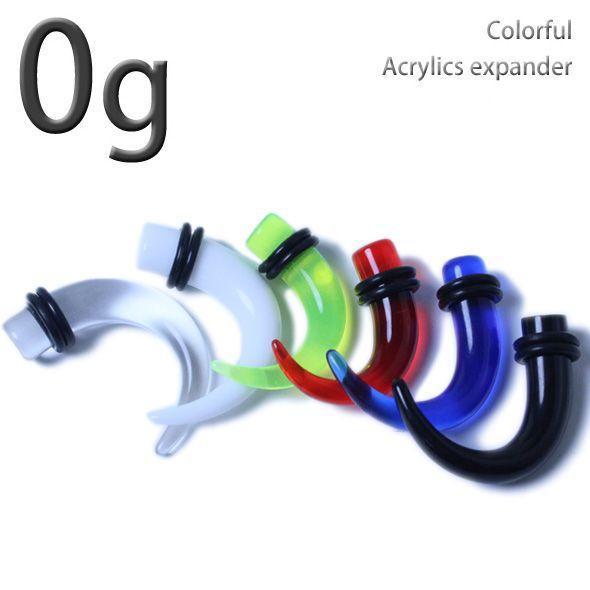 ボディピアス 0G エキスパンダー 拡張器 クリア アクリル クロータイプ ラージゲージ 片耳用 金...