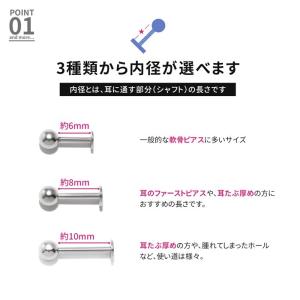 ボディピアス コーン ラブレットスタッド 16...の詳細画像5