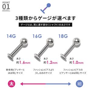 ボディピアス トラガス 14G 16G 18G...の詳細画像4