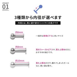 ボディピアス トラガス 14G 16G 18G...の詳細画像5