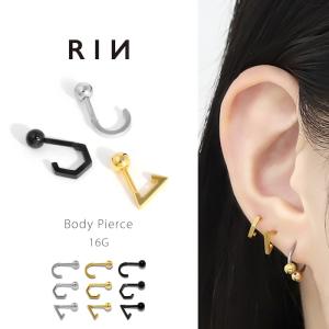 凛 RIN 軟骨ピアス クロス 16G ボディピアス 十字架 スタイリッシュ