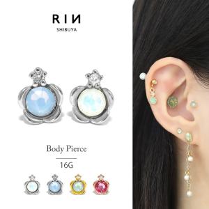 凛 RIN 軟骨ピアス 16G ボディピアス ジュエル カボション サークル