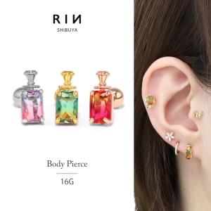 凛 RIN ボディピアス 16G 軟骨 可愛い 小ぶり ジュエル 3連