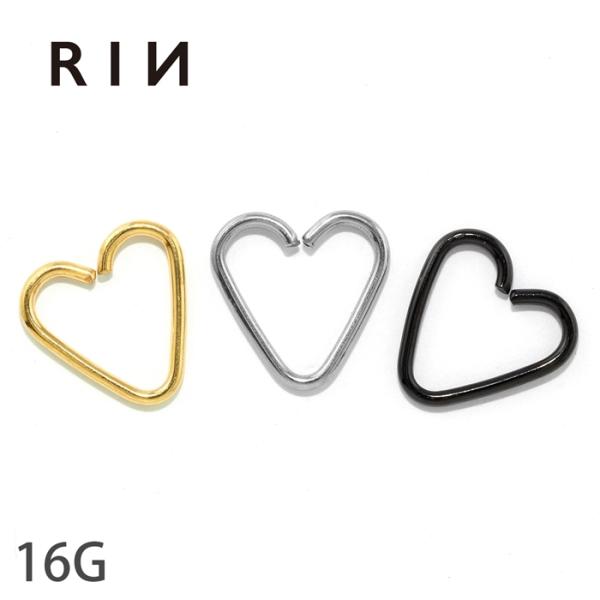 ボディピアス ハート シームレスリング 軟骨ピアス 16G フープ セカンドピアス レディース キャ...