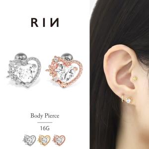 凛 RIN ボディピアス 16G リボン りぼん 軟骨ピアス ジュエル キラキラ