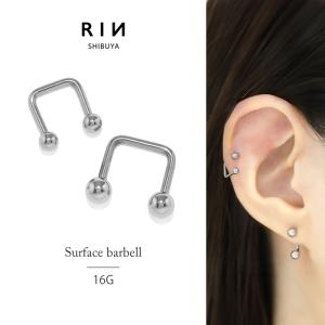 ボディピアス サーフェイスバーベル トラガス 軟骨 16G