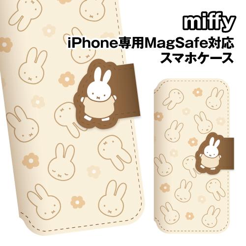 送料無料 ミッフィー iPhone専用MagSafe対応 手帳型スマートフォンカバー MF-682A...