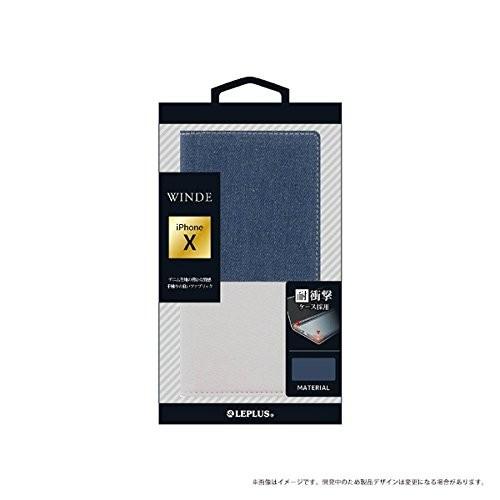 LEPLUS iPhone X 対応 デニムフラップケース「WINDE」 LP-I8FDMB / イ...