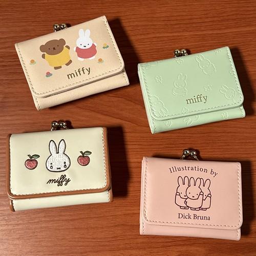 送料無料 MIFFY/ミッフィー 3つ折り財布 DBM-3276-9 /おはな グリーン リンゴ ピ...