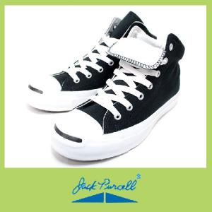 コンバース  ジャックパーセル CONVERSE JACK PERCELL MID キャンバス ブラック 1C832 レディース｜rio-footwear