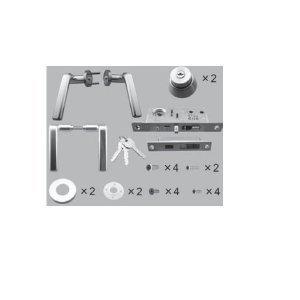 錠（両：スクリーンＣ）新日軽 車庫用門扉 カーゲート スクリーンゲート ハンドル・錠 錠セット(両開...