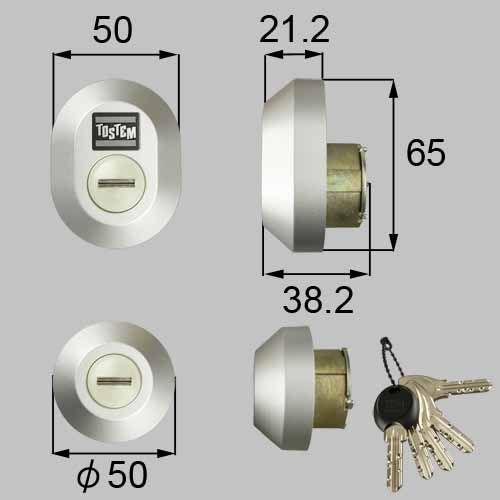 ドア錠セット（ＭＩＷＡ ＤＮシリンダー）　LIXIL TOSTEM(トステム) Z-1A4-DCTC...