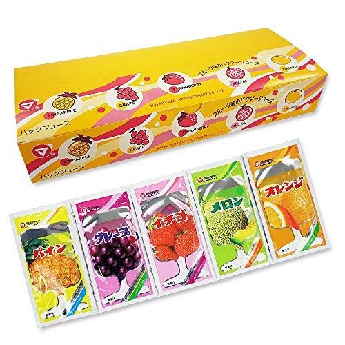パックジュースフルーツ味5種 松山 NEW(50個入) オレンジ メロン いちご グレープ パイン ...