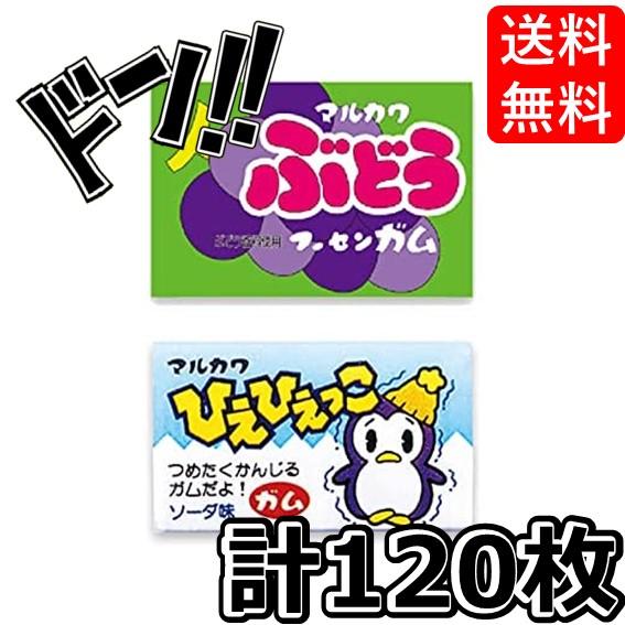 ひえひえっこガム +ぶどうガム 各1箱(55+あたり5)計120個 マルカワフーセンガム 駄菓子 特...