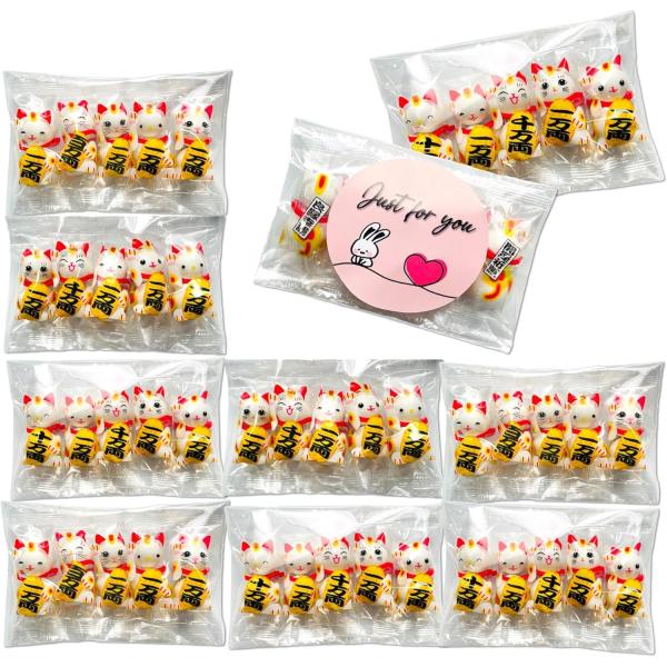 【りおりおギフト】 招き猫 チョコボール プチギフト 10袋セット 個包装 女性 人気 縁起物 お返...