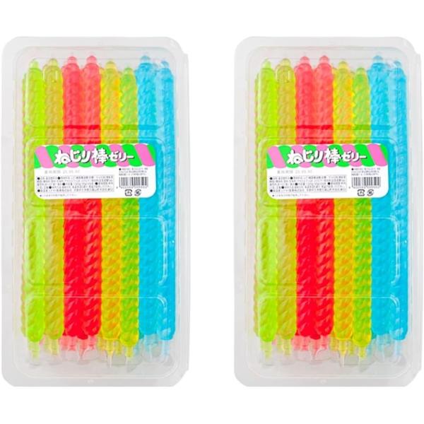 ねじり棒ゼリー 48本 駄菓子 ゼリー 箱 箱買い カラフル 冷やして 凍らせて イベント 祭り 行...