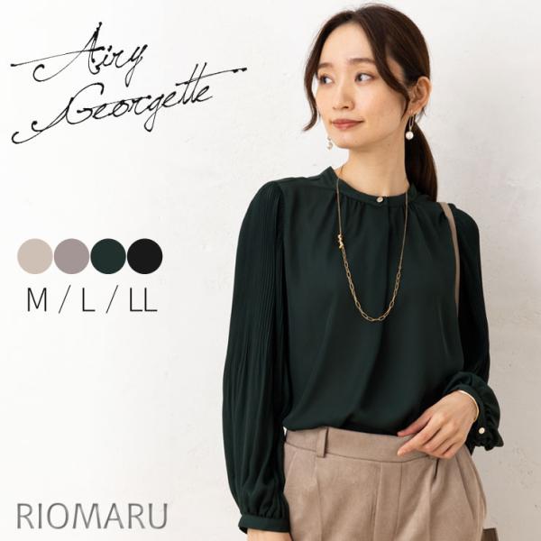 ブラウス レディース トップス 春秋  (メール便 送料無料12)(S〜LL)エアリー ジョーゼット...