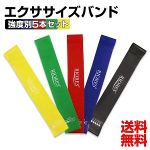 エクササイズバンド 強度別 5本セット ゴム フィットネス