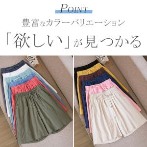 夏 麻風 リネン風 短パン レディース レディ...の詳細画像4