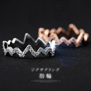 全品Point10倍!最大倍率50% 指輪 ジグザグリング リング ビジュー アクセサリー ホワイトデー 即納｜rioty