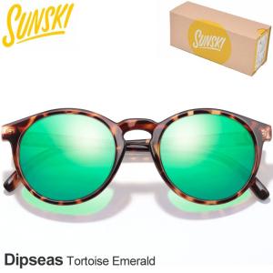 サンスキー SUNSKI サングラス 偏光 UVカット ボストン型 メンズ レディース ディプシー トータスエメラルド Dipseas Tortoise Emerald SUNDS-TEM｜ripe