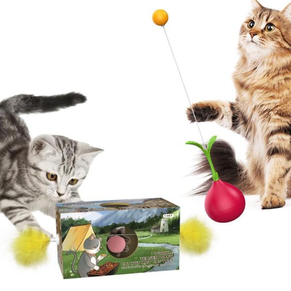 Vihir 猫 おもちゃ ボール 羽のおもちゃ ねこのおもちゃ 知育玩具 ダルマ だるま 猫のプレゼ...
