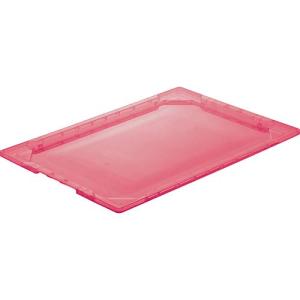 TRUSCO(トラスコ) 薄型折りたたみコンテナスケル TSK-O50用フタ 透明レッド TSK-O50F-R