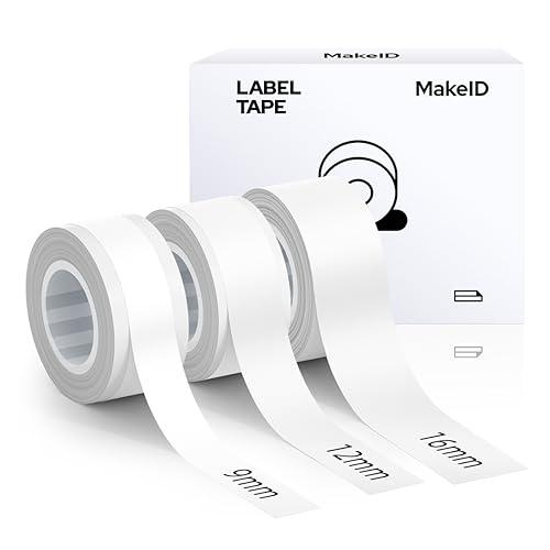 MakeID Q1 HDラベルプリンター専用ラベルシール 3巻セット 感熱タイプ 幅16mm×4m ...