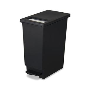 新輝合成 トンボ ユニード ゴミ箱 45リットル ふた付き 蓋を開けずにごみを捨てられる プッシュタイプ ペダル式 ブラック 幅26.5×奥行4
