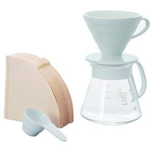 HARIO(ハリオ) V60セラミックドリッパー02セット 1-4杯用 ホワイト 日本製 XVDD-3012W